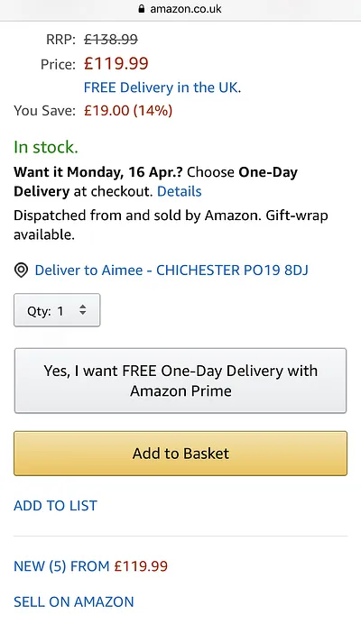 Amazon Buy Box Mobile