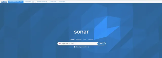 Sonar - Amazon keyword research