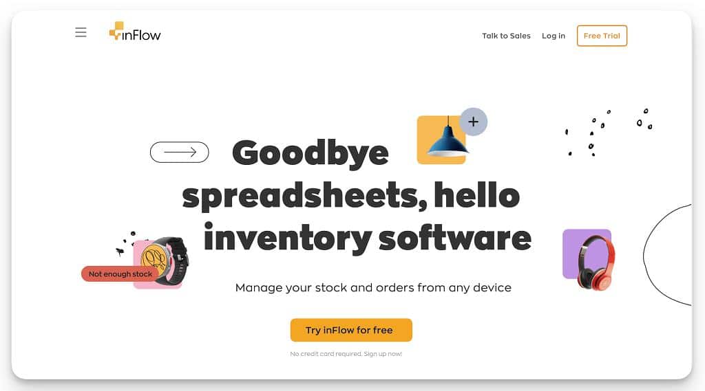 InFlow warehouse management software screenshot